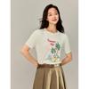 INMAN Ice Silk 3D Embroidered Puff Sleeve Knit Top