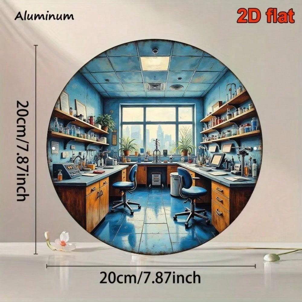 Vintage Scientific Instruments Metal Wall Art Retro Lab Decor 8 Inch Rustproof Plaque