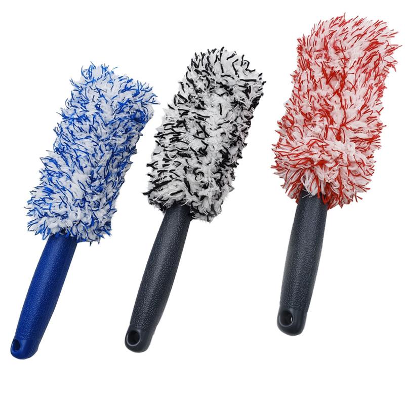 1Pc 30x8x8CM Plush Ultra-Fine Fiber Long Handle Tire Brush,Dust Removal Cleaning Too,Portable Plush Wheel Hub Detail Brush