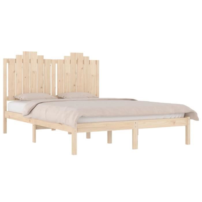 VidaXL Cadre de lit Bois de pin massif 140x200 cm 3103778
