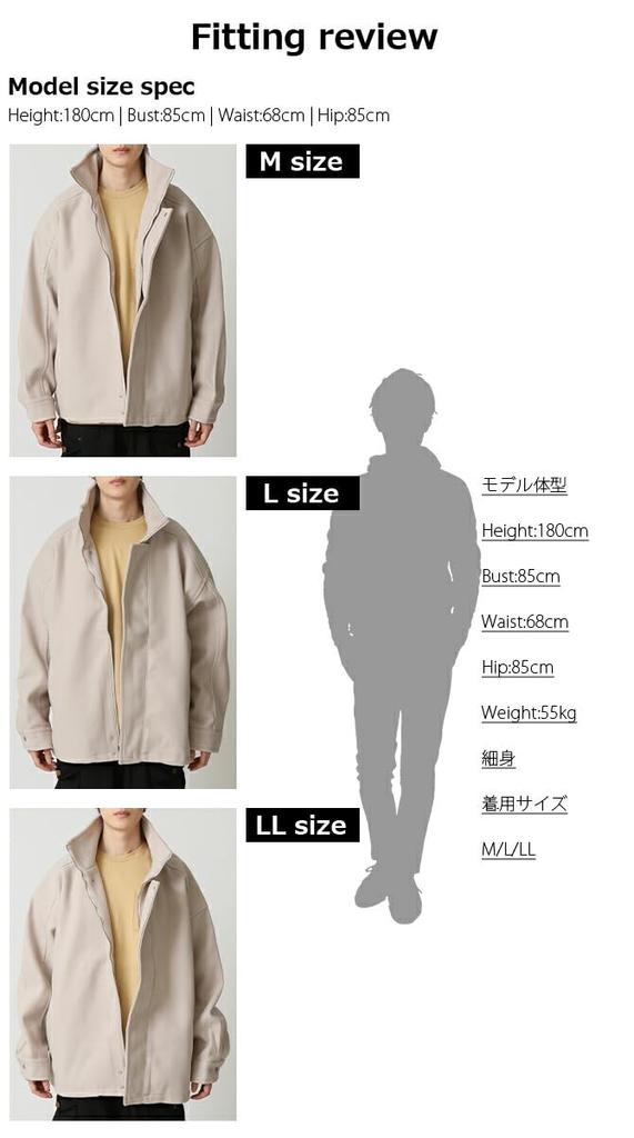 Arcade Oversized Tech Wool Short Oversized Size Black Men's Overcoat, Coat, Blouson, L,