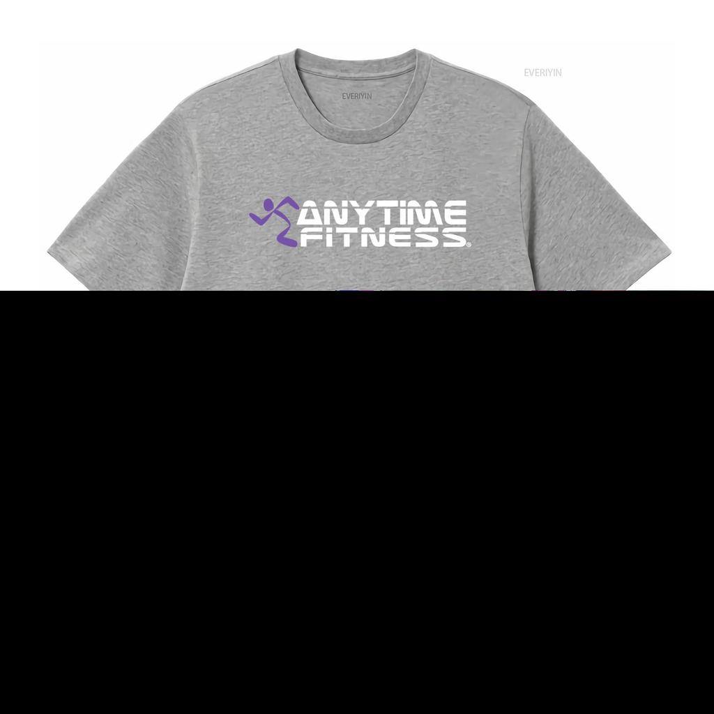 Mens ANYTIME FITNESS Polyester Athletic Wicking Workout T Shirt for Active Lifestyle Vintage Washed Comfortable Fashion