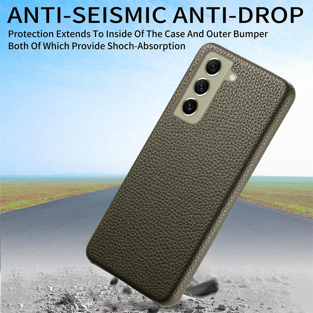 Y1 For Samsung Galaxy S21 FE 5G Case Anti-Scratch Litchi Texture PU+PC Phone Cover