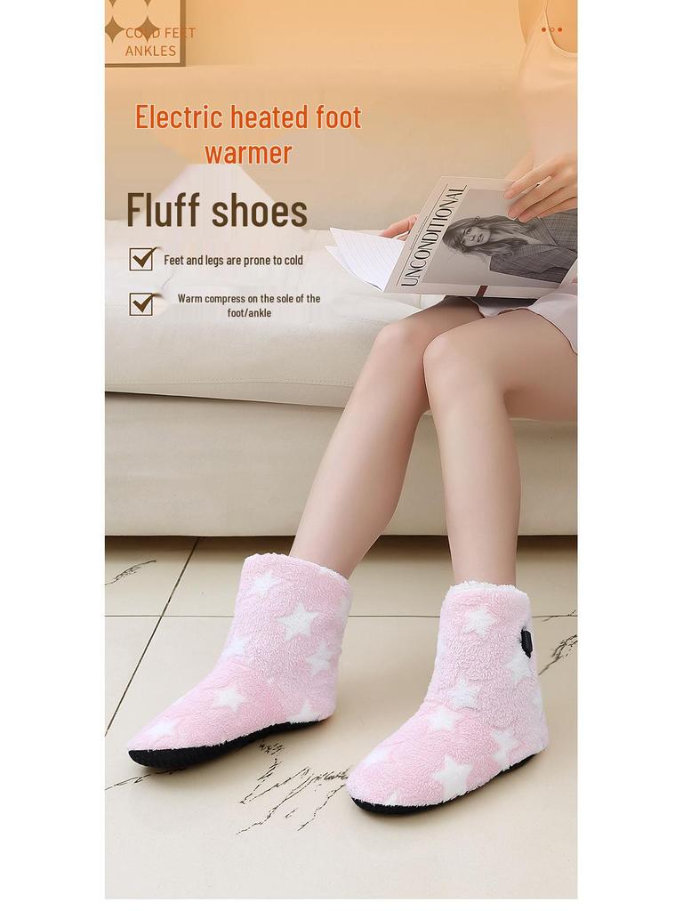 Unisex Electric Heated Indoor Cotton Slippers for Warmth
