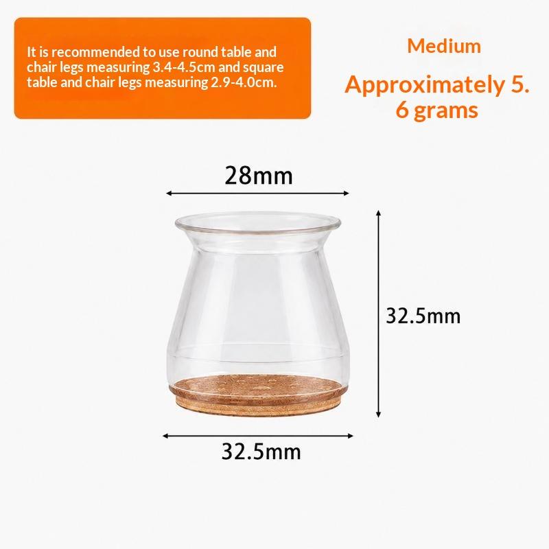 16 Pcs Transparent Silicone Chair Leg Protectors With Non Slip Felt Bottom Noise Reduction Perfect For Hardwood Floors Home