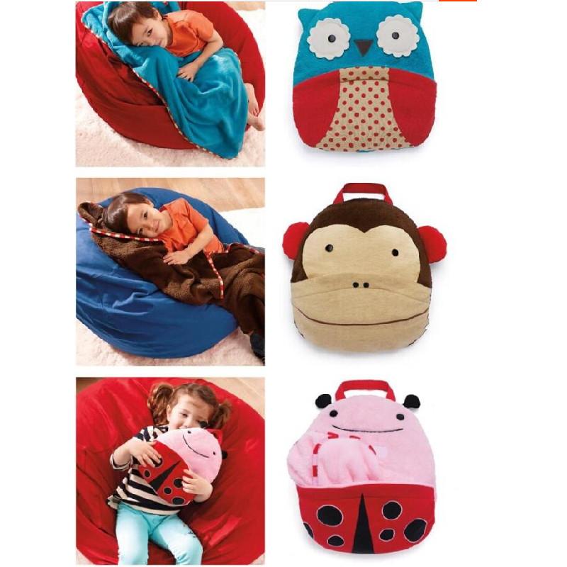 Kinderdecke aus Korallenfleece mit Cartoon-Design für Nickerchen und Reisekomfort