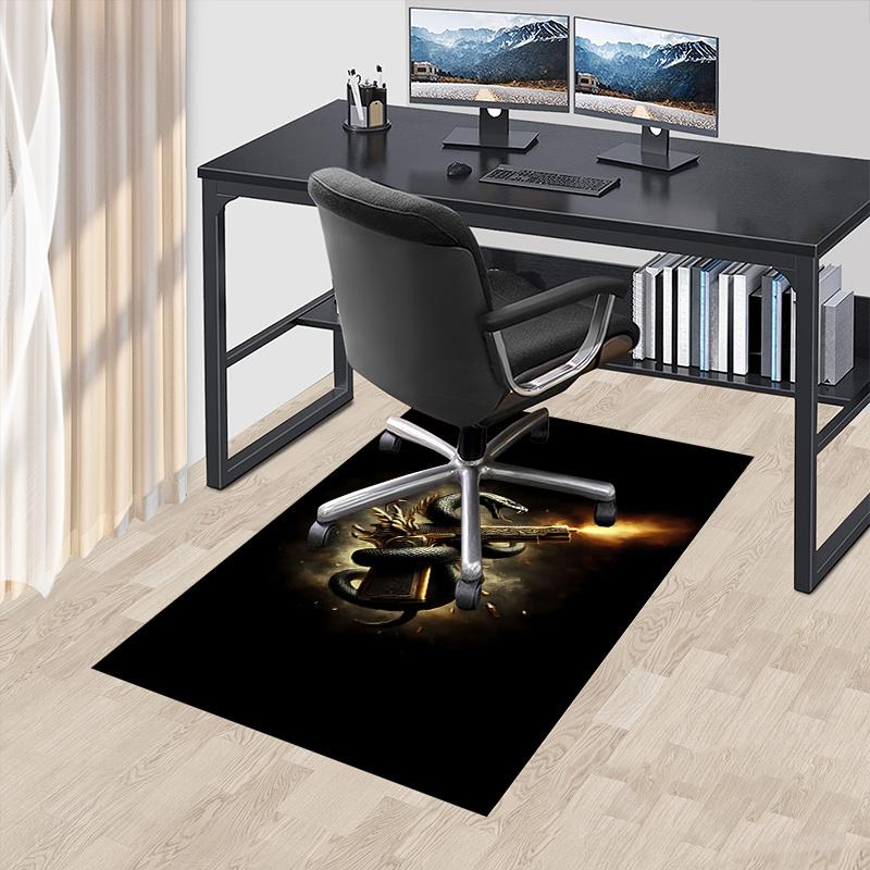 

Snake and Gun Chair Mat: Office Carpet, Oversized Rug for Home Decor, Sofa Mat, Desk Pad Gift Suitable for Bedroom, Living Room, Any Room 60cm by 90cm