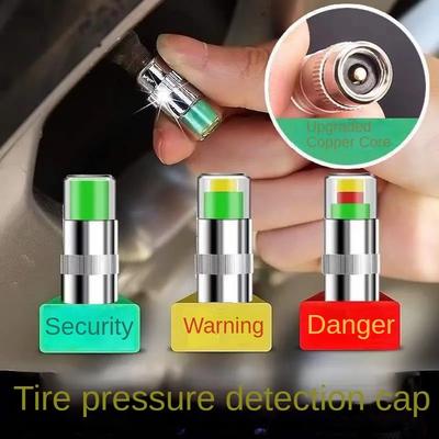 4 stücke Auto Reifendruckanzeige Reifendruckmesser Anzeige Alarm Überwachung Ventilkappe Sensor Externe Ventilerkennung