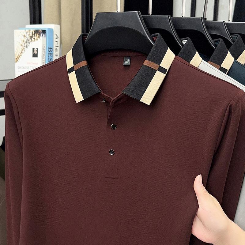 Spring And Autumn Polo Shirt Long Sleeve Men'S T-Shirt Collar Spring And Autumn 2025 New Top