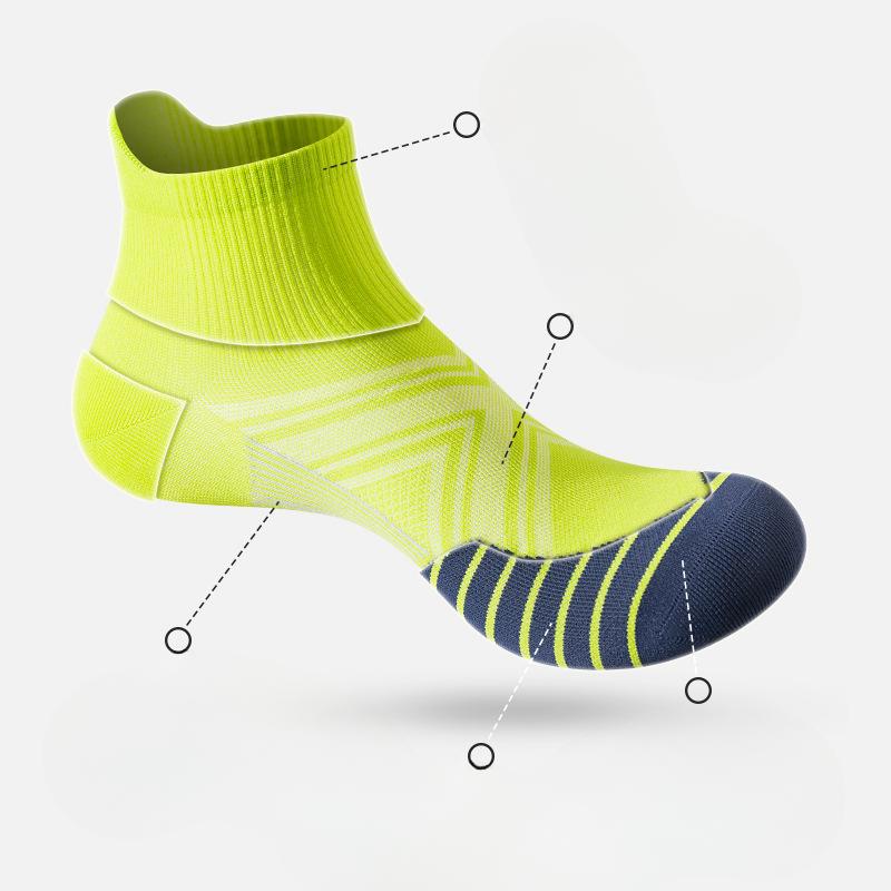 Professional Marathon Running Socks, Men's Mid-calf, Summer Anti-slip Breathable Quick-drying Socks, Fitness Compression Sports Socks, Short Calf
