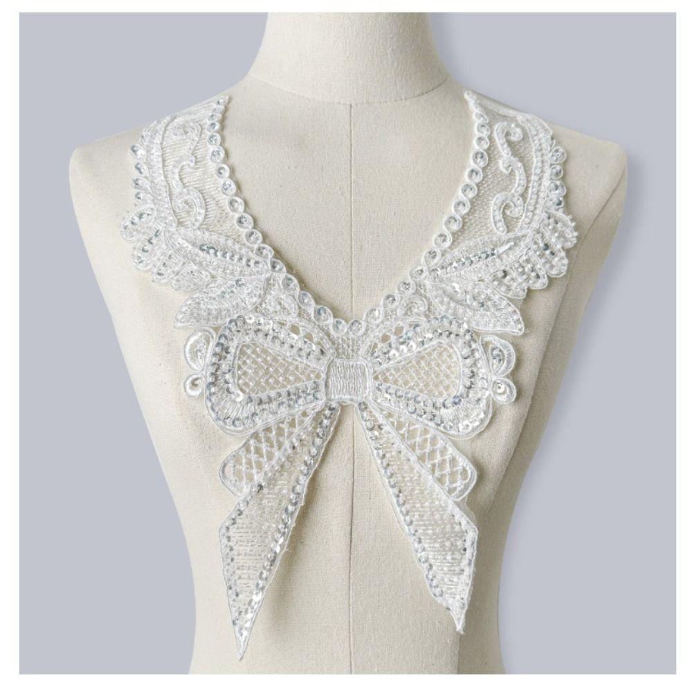 

Dress Decoration Embroidered Clothing Applique Polyester fabric Flower Corsage Collar