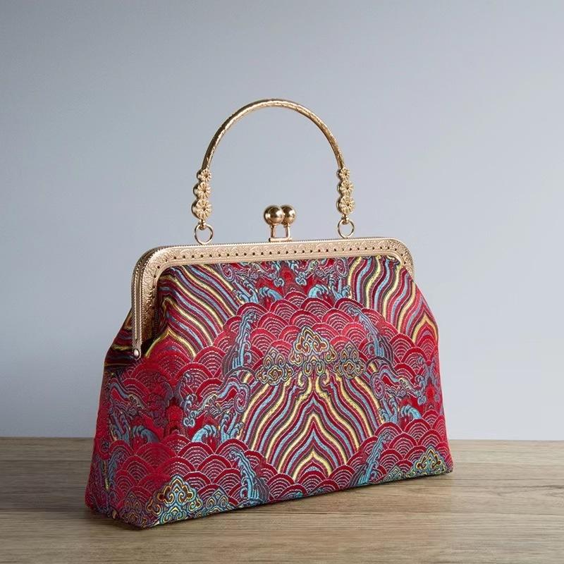 Handgefertigte Stoff Chinesische Goldtasche tragbare Messenger-Kette Schneiden Salon Teambuilding-Klasse Lehrmaterialtasche