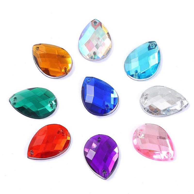 Teardrop Mesh Surface Flat-Bottom Acrylic Rhinestone for DIY Apparel & Jewelry