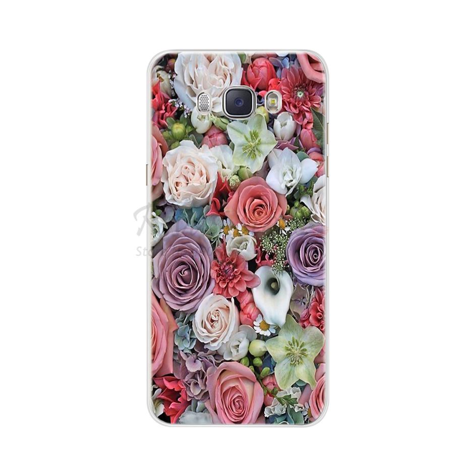 For Coque Samsung Galaxy J5 2016 Case Phone Back Cover Flower Silicone Case for Samsung J5 2016 J510 J510F Protector Cover Cases