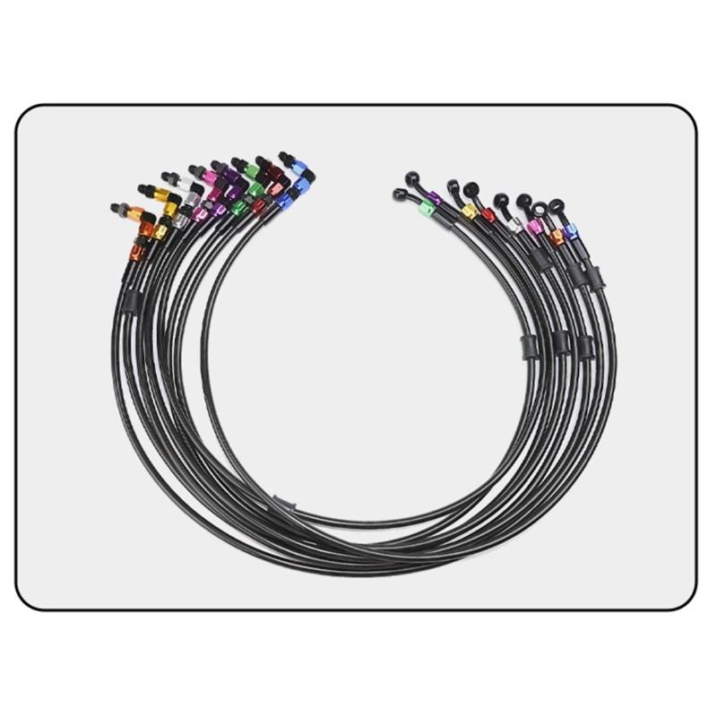 90° M10 Brake Line Oil Tube Pipe Hydraulic Brake Oil Hose for ATV Dirt Pit Bike 100cm Easy Install Motorbike Accessories