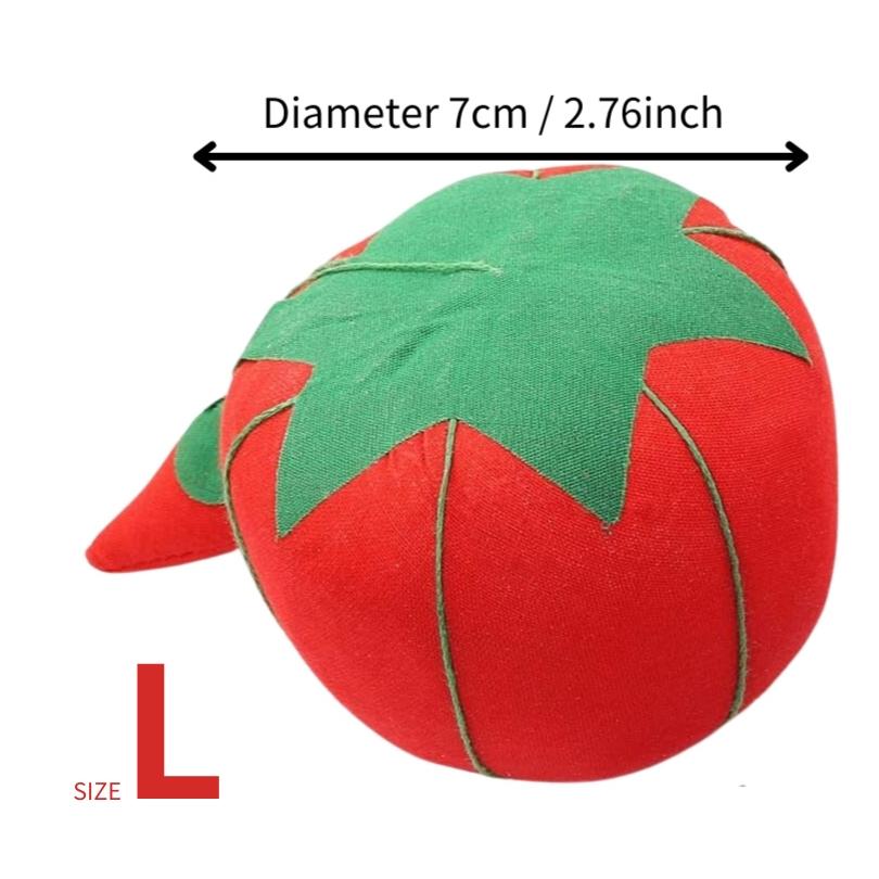 Tomatenförmiges Stecknadelkissen mit 4 cm Durchmesser, Tragbarer Nadelaufbewahrungshalter für Stickerei, Quilting und tägliche Nähprojekte