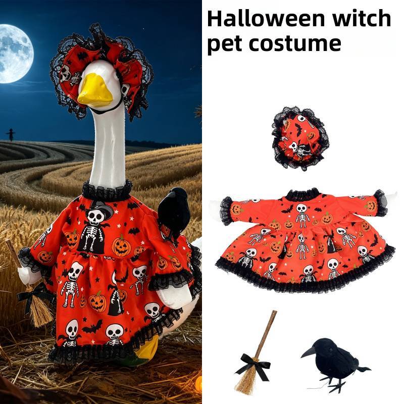 Halloween Porch Goose Costume With Lace Dress For Festive Dress Up