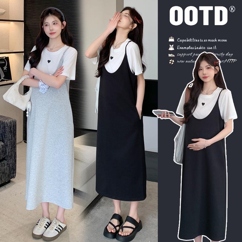 Maternity Summer 2026 Plus Size Loose Two-Piece Set M