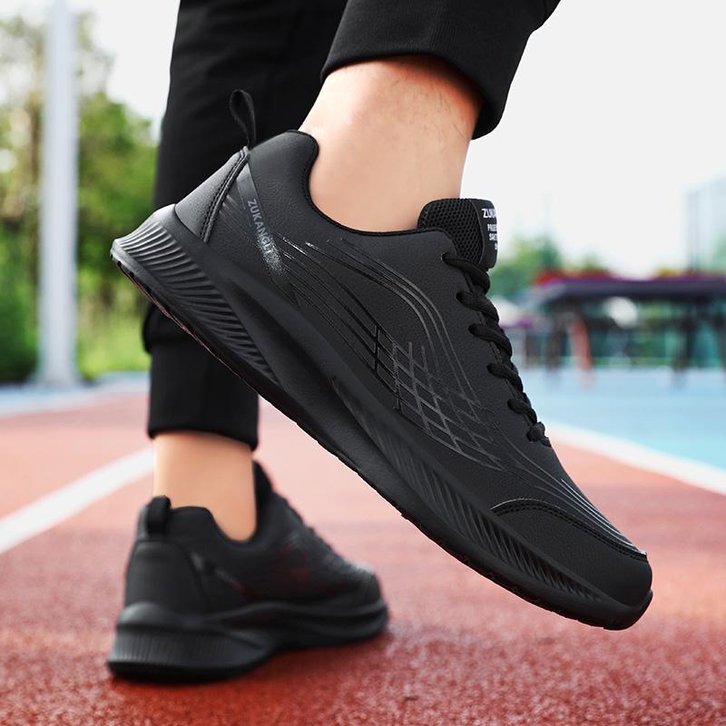 Men's Sneakers Minimalist Synthetic Leather Sneakers Are Lightweight, Comfortable Black Casual Shoes and Designer Luxury Shoes