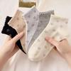 Summer New Lace Love Printed College Style Short Socks Sweat Absorbing Breathable Casual and Comfortable Low Cut Socks