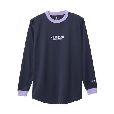 Long Sleeve Long Round Antibacterial and Odor Quick Graphic Logo Long Sleeve Navy [Champion] T-Shirt, Sleeve, Neck, Resistant, Drying, Print, T-Shirt,