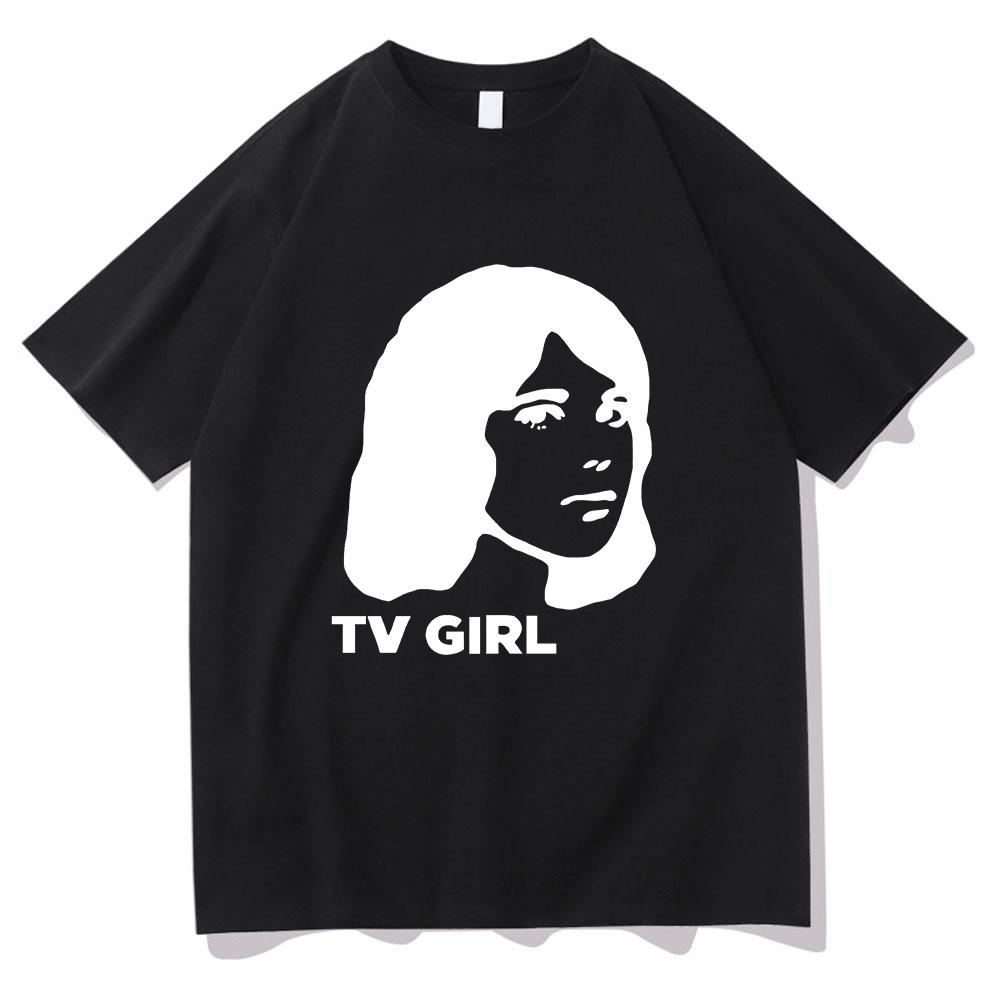 Klasické tričko s televizní dívkou Módní Vtipné Pánské dámské Oblečení Oblečení Letní Topy Vintage Unisex Bavlněná Grafická Trička