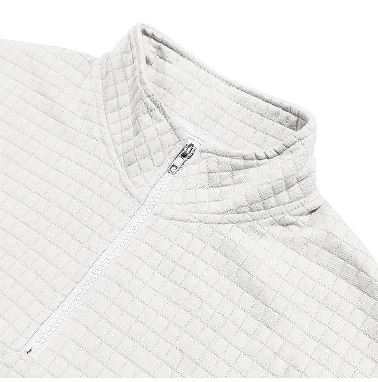 Men's Minimalist Casual Jacquard Half-Zip Stand-Up Collar Sweatshirt for Fall and Winter