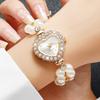 Xiaomi Luxury Rhinestone Heart Dial Women Quartz Watch Elegant Pearls Bracelet Strap Ladies Wristwatches Relogio Feminino (Without Box)