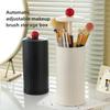 Hot Makeup Brush Storage Container with Dust-proof Belt Cover, Automatic Lifting Brush Bucket, Desktop Beauty Brush Storage Box