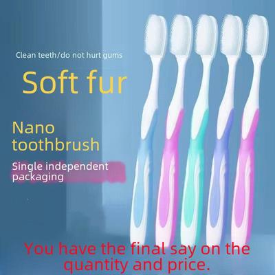 Nano Toothbrush with Soft Bristles, Silicone Non-Slip Handle, and Individual Packaging for Gum Protection.