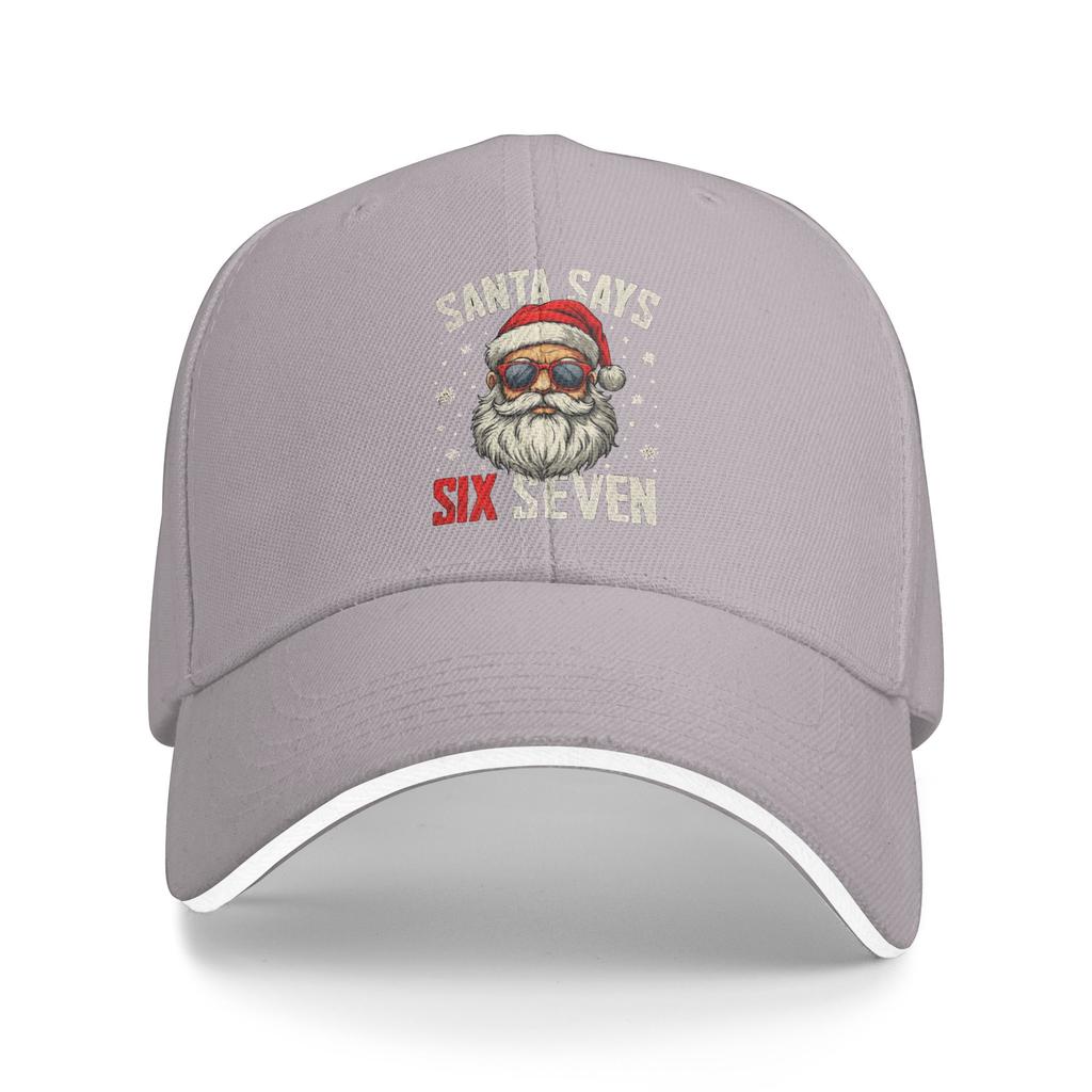 christmas Humor Santa Says Six Seven 67 Sun Baseball Cap Summer Classic Hip Hop Hats For Men Women Running Hippie Snapback Cap