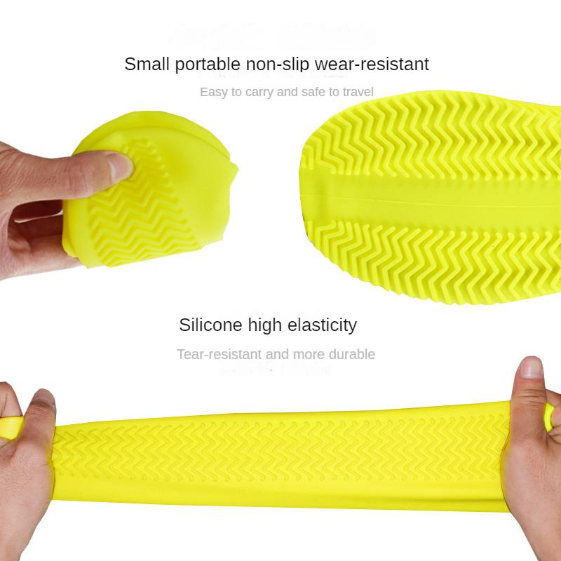 Silikon-Schuhüberzug Wasserdicht Regendicht Gummistiefel Kinder Tragbar Elastisch Abriebfest Regnerisch Wiederverwendbar Schuhüberzug S - XL