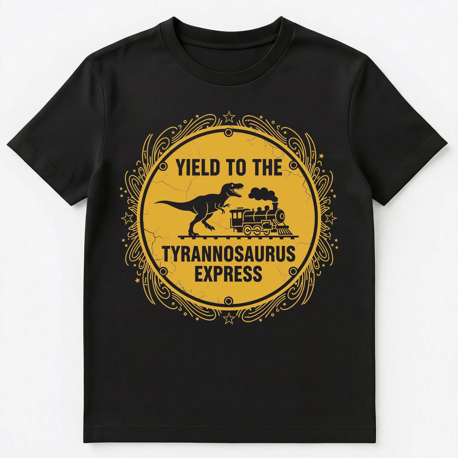 Train Enthusiast Tyrannosaurus Express Train Unisex T-Shirt M