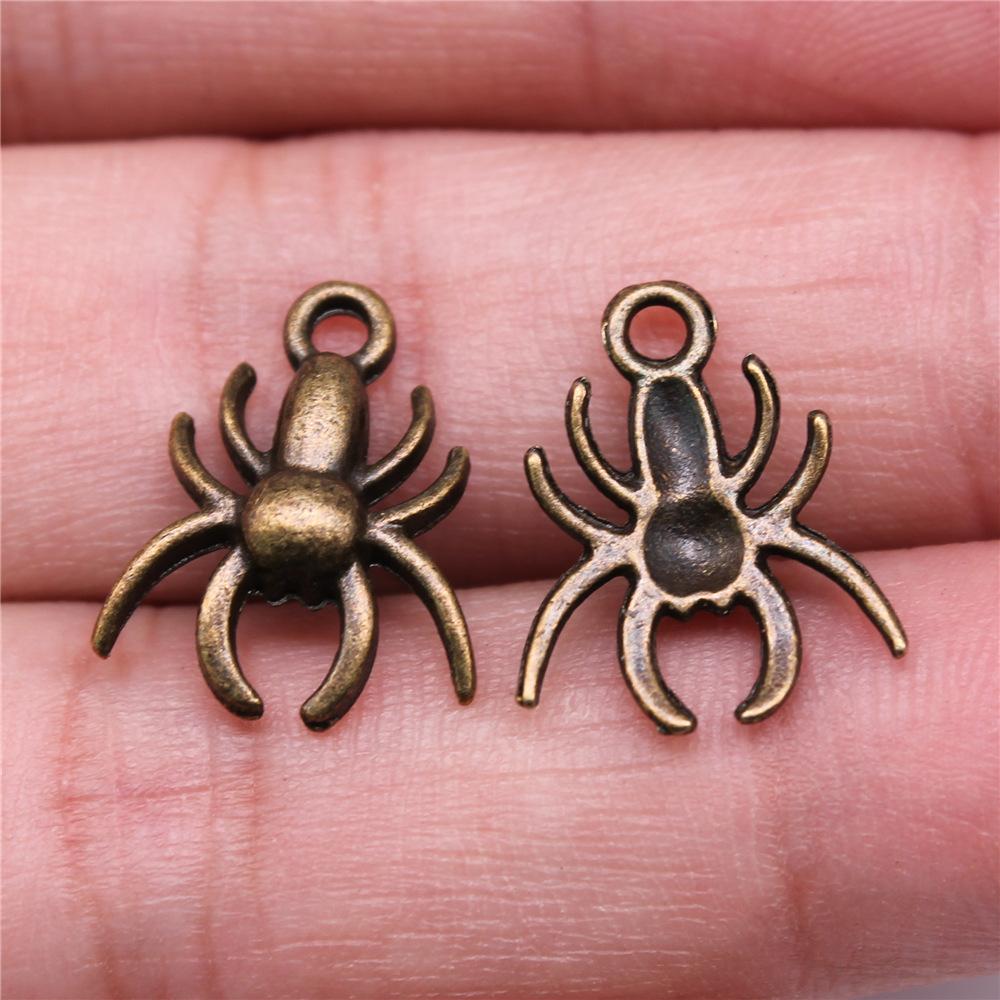 10pcs Spider Charms For Halloween Jewelry Making Halloween Decoration Handmade Craft Accessories