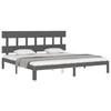Solid Wood Bed with Headboard Gray 200x200 Cm