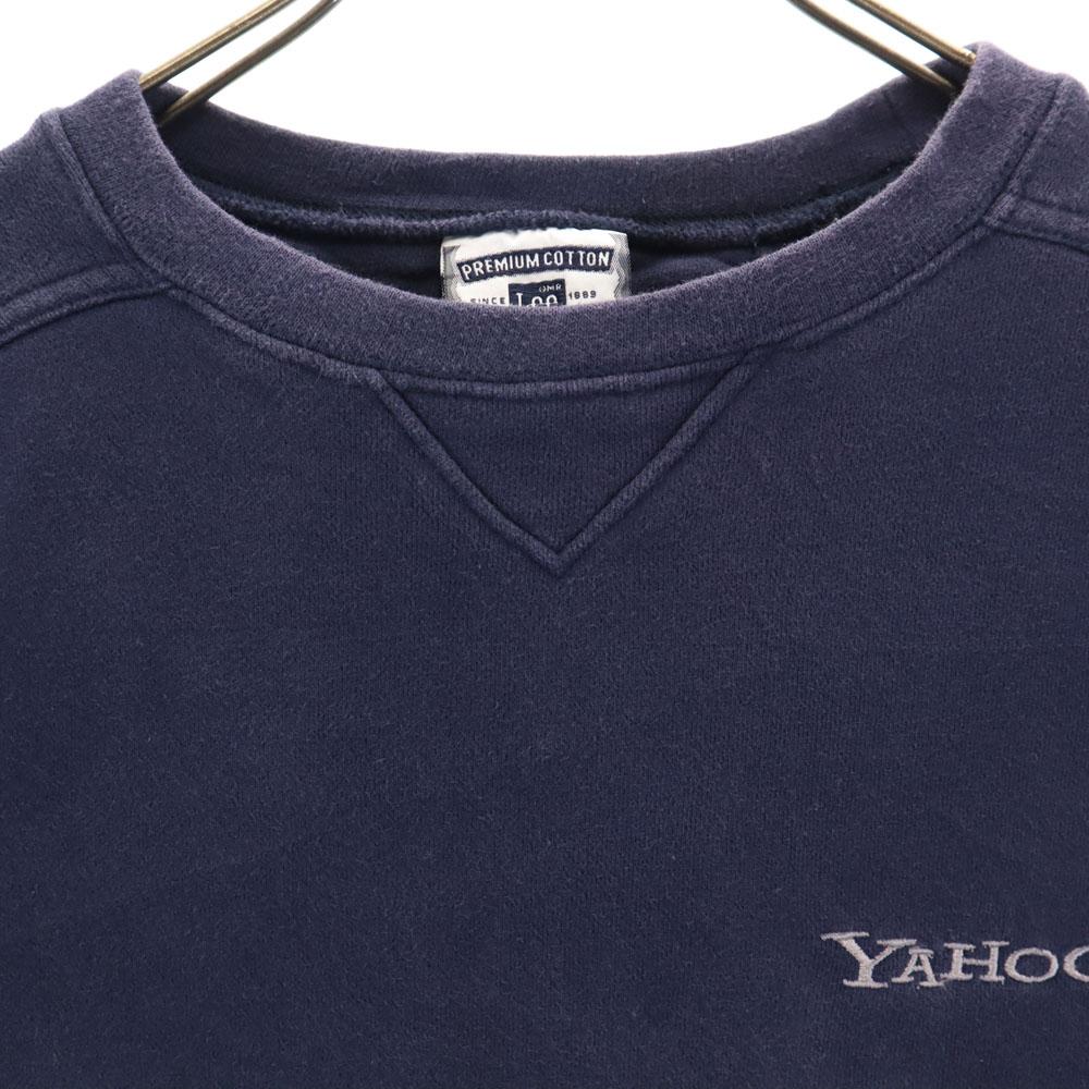 Lee 00s Made in Nepal Yahoo Long sleeve Front V sweat M Navy Back brushed Men's Used
