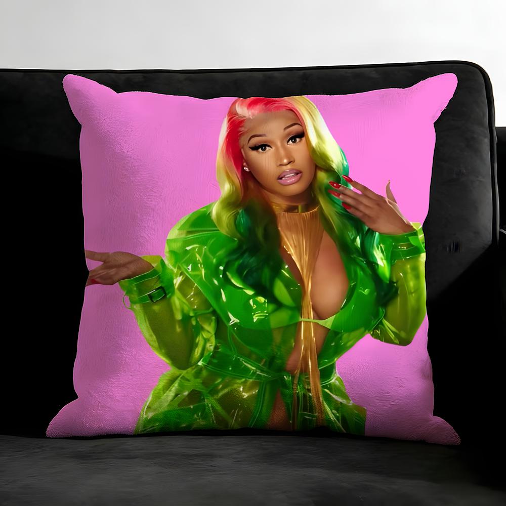 N-Nicki Minajj Singer Cushion Cover Pillowcase Ultra Soft Skin Friendly Fabric Cloud Like Comfort & Concealed Zipper
