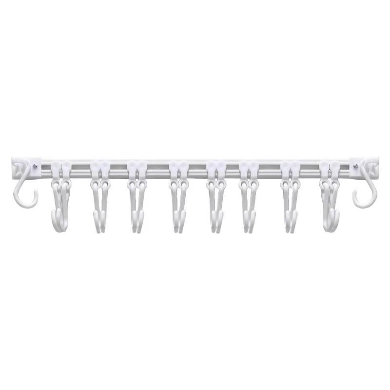 Sliding Track Hooks: No-Drill Kitchen Cabinet Door Storage Rack Gadget
