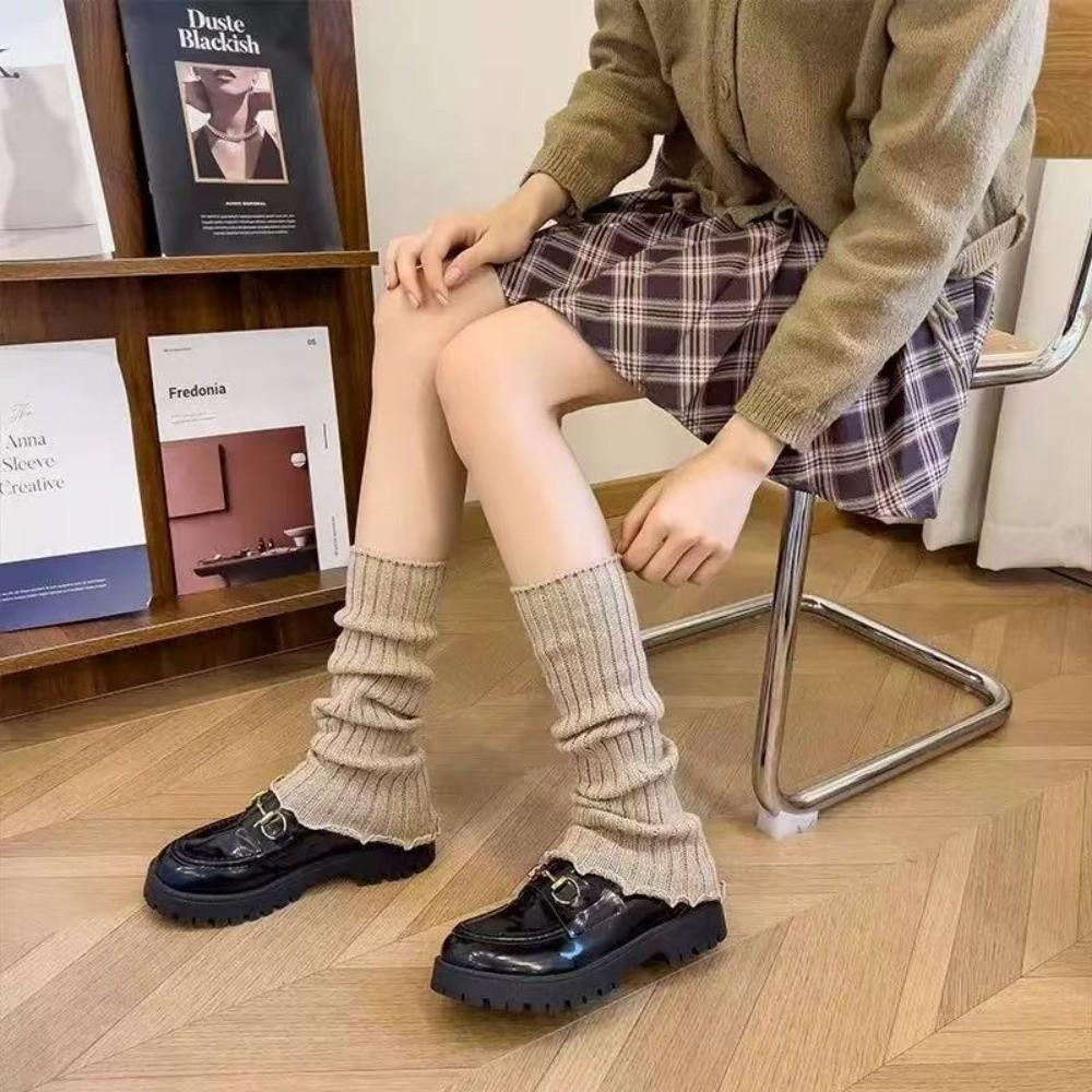 Thickened Lolita Leg Warmers Stretchy Boots Cover Sweet Y2k Stocking  for Women & Girls