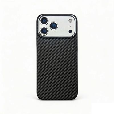 Apple 17 Pro Max Kevlar Magnetic Carbon Fiber Half-Wrap Case