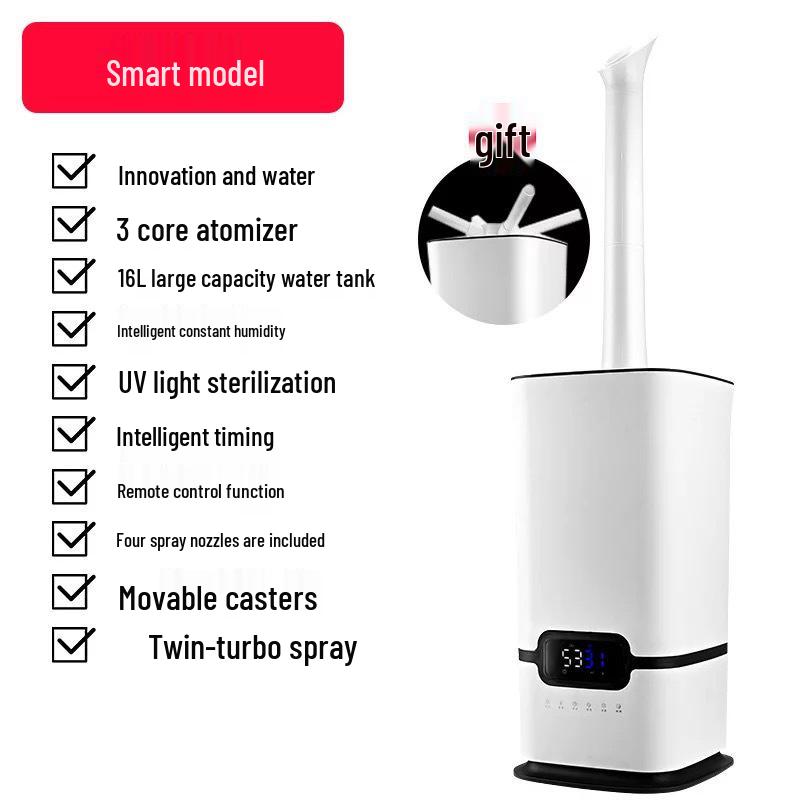16L Industrial Ultrasonic Humidifier - High Mist Volume, CE Certified, English Version