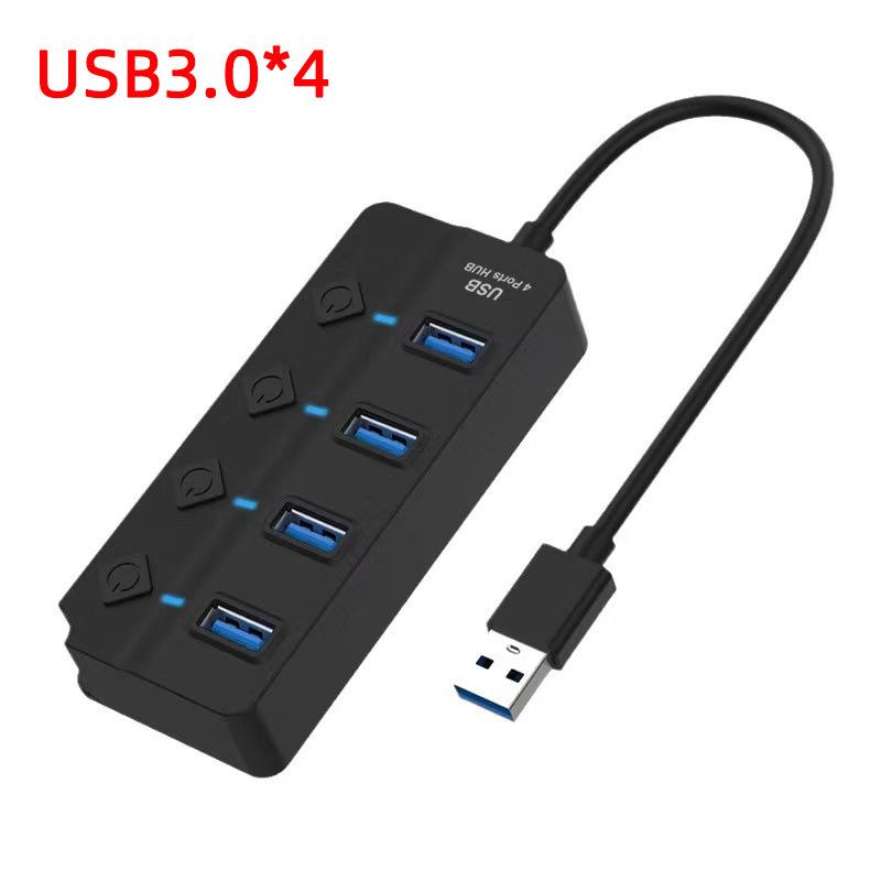 

Usb3.0 Hub 4In1 7In1 Usb Splitter .0 Usb Adapter Multi-Port Independent Power Switch Extender 30Cm Cable as the picture