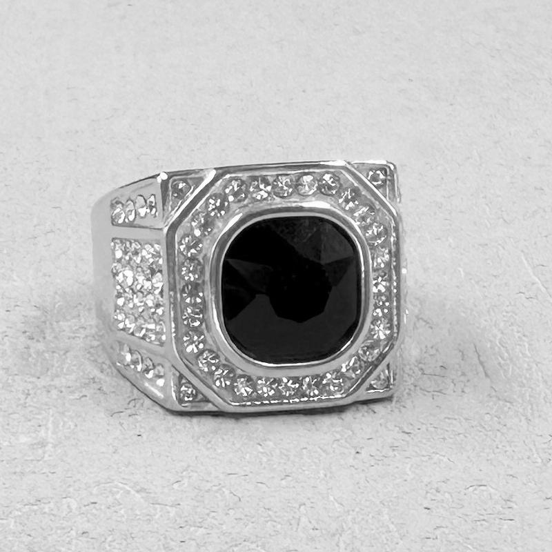 Hip hop Fashion Men's Classic Gold Color Ring Luxurly  rhineStone Rings for Men Party Wedding Ring Anniversary Gift