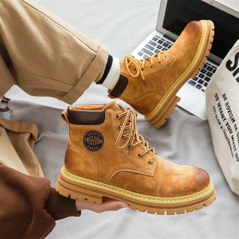 British Chelsea Short Boots Men's Gloves Martin Boots High Top Versatile Smoke Boots Locomotive Tooling Shoes 6223-J