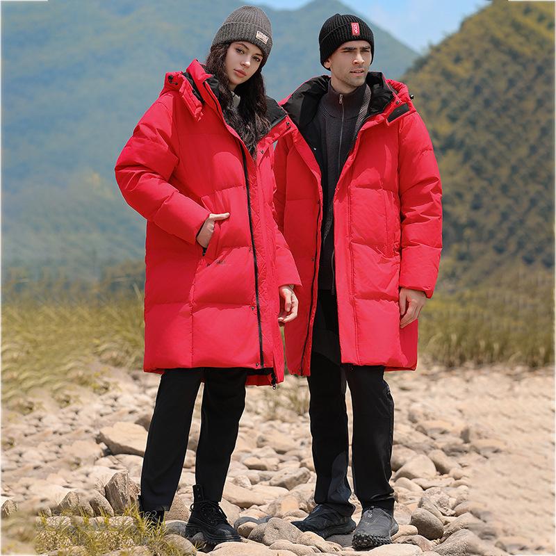 Stylish Mid-length Winter Down Jacket: Warm, Slimming Coat for Couples