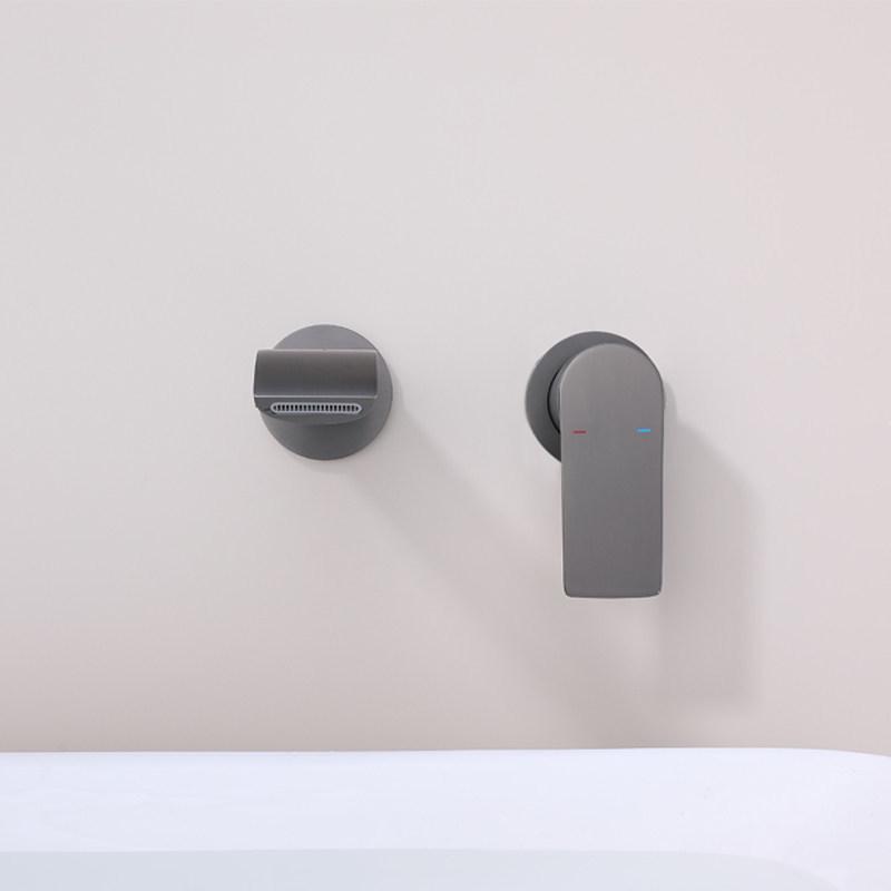 All-Copper Concealed Wall-Mounted Basin Faucet for Hot and Cold Water