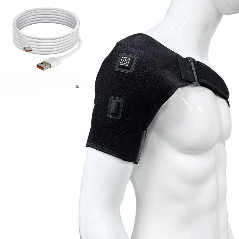 

USB Rechargeable Heating Shoulder Pads Middle-aged and Elderly Mugwort Hot Compress Physiotherapy Electric Heat Shoulder Pads чорний