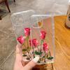 Simple Rose Mobile Phone Case Is Suitable for Apple 17/16promax Trendy Women's iPhone15p Transparent Soft Case.