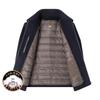 Men's Luxurious Double-Faced Wool Jacket with Lapel and Detachable Down Liner, Ideal for Business Executives.