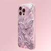 Glänzendes Schmetterlingsmuster Rosa Metallic Lack Glas Harte Handyhülle Für iPhone 17Air 17 16 15 14 13 12 11 Pro Max Plus 16E Hülle